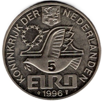 Niederlande 5 Euro 1996 Willem Barentsz Medaille