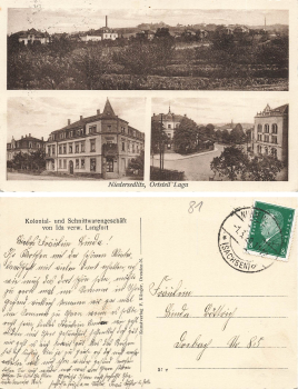Niedersedlitz Dresden Ortsteil Luga Kolonial- und Schnittwarengeschaeft Ida Langfort o 1929