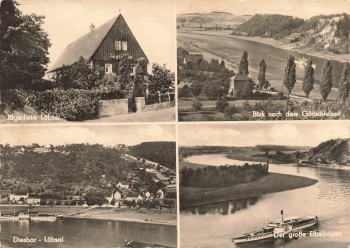 Nieschuetz Loebsal Diera-Zehren Landpoststempel auf AK o 1963