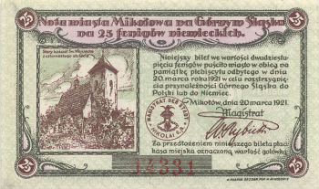 Nikolai Oberschlesien Notgeldschein Mikołów 1921