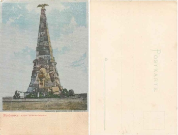 Norderney Kaiser Wilhelm Memorial silk postcard * approx. 1900