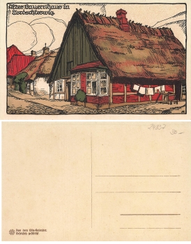 North Schleswig Old Farmhouse Artist Stone Drawing * ca.1920