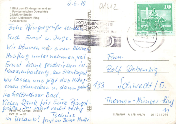 01612 Nuenchritz Elbe Mehrbildkarte o 1979