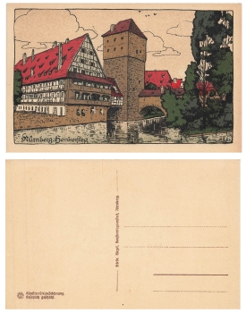 Nuremberg Henkersteg artist stone drawing * around 1920
