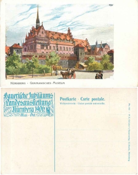 Nuremberg Bavarian Jubilee Exhibition 1906 Germanisches Museum artist card Heinrich Kley