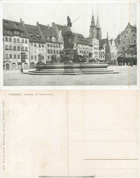 Nürnberg Marktplatz Neptunbrunnen * ca. 1920