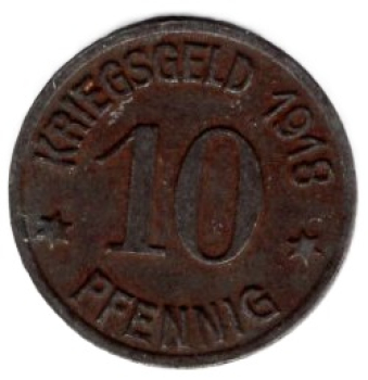 Oberglogau Głogówek War money 10 pfennigs 1918 Poland Silesia