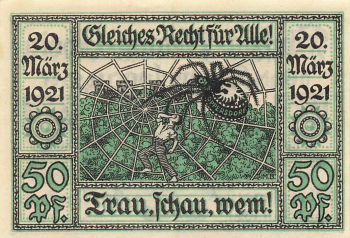 Oberglogau Oberschlesien Notgeldschein Głogówek 1921