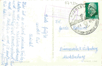 Oberhain Thüringen Landpoststempel Oberhain über Rudolstadt o 1963