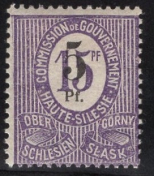 Upper Silesia, Michel 10 F* — Unused with hinge; German Plebiscite Areas. Expertized by Dr. Müller (Leobschütz).