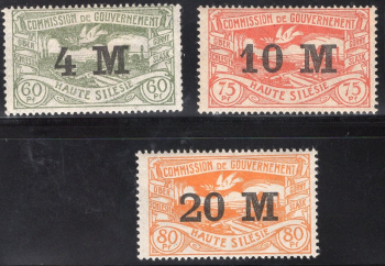 Oberschlesien Michel 41-43 * ungebraucht mit Falz Deutsche Abstimmungsgebiete