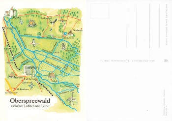Oberspreewald between Lubben and Leipe artist card Graichen * 1886
