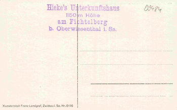 Oberwiesenthal K. Hickes Unterkunftshaus * um 1930