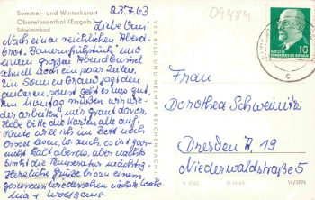 Oberwiesenthal Schwimmbad o 1963