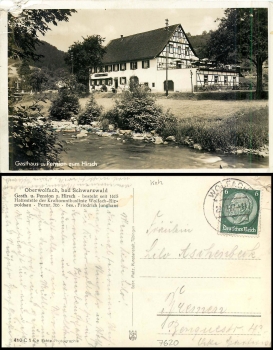 Oberwolfach Gasthaus Pension zum Hirsch o 22.12.1937