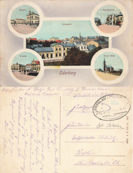 Oderberg Austrian Silesia Bohumín Railway Post Breslau-Oderberg Train 212 o 1917