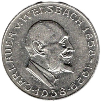 Österreich 25 Schilling 1958 Auer von Welsbach