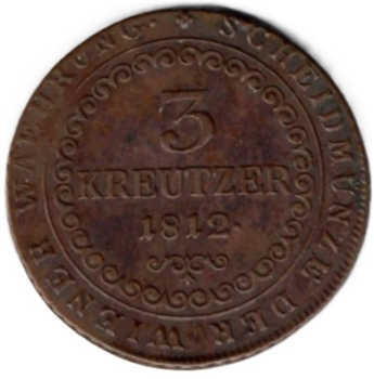 Österreich 3 Kreuzer 1812 Franz II