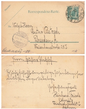 Österreich 5 Heller Korrespondenz-Karte Ganzsache o Olomouc 3.2.1906 nach Dresden01 nach Frankfurt Oder