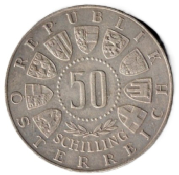 Österreich 50 Schilling 1963 600 Jahre Tirol Silbermünze