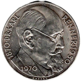 Österreich 50 Schilling 1970 100. Geburtstag Karl Renner