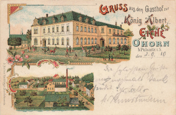 01896 Ohorn in Sachsen Gasthof König Albert Eiche o 1910
