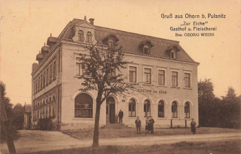01896 Ohorn in Sachsen Gasthaus und Fleischerei Zur Eiche o 1934