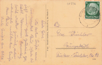 01896 Ohorn in Sachsen Gasthaus und Fleischerei Zur Eiche o 1934