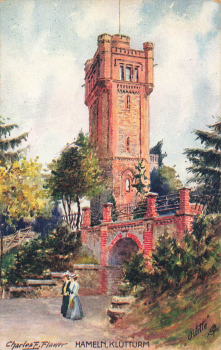 Hameln Kluetturm Künstlerkarte Charles F. Flower Tucks Oilette * um 1910