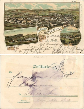 Olbernhau Erzgebirge Litho o 24.12.1900