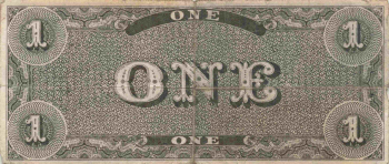 Original 1 Dollar Konföderierte Staaten 1864 Banknote T-71 Bürgerkrieg
