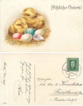 Easter eggs with chicks o April 15, 1927