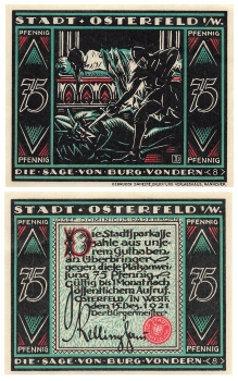 Osterfeld Westphalia emergency money 75 Pfennig 1921