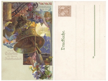 Easter in the new century private postal stationery Reichspost 3 Pfennig 1900 *