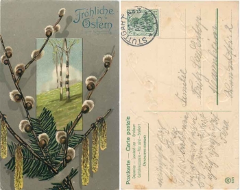 Easter pussy willow artist card WV 6179 o 11.4.1909