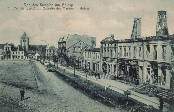 Goldap, destroyed market in East Prussia, 1915