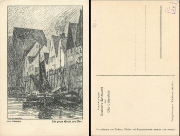 Otto Ubbelohde "the gray city by the sea" German longing * around 1930