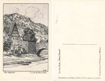 Otto Ubbelohde The world is in bloom Artist card My homeland * ca.1920