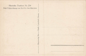 Otto Ubbelohde Hessische Trachten Nr 254 Bauer mit Pflug Mandt-Verlag um 1920