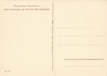 Otto Ubbelohde Hessische Trachten Nr.257 Mandt-Verlag * um 1920