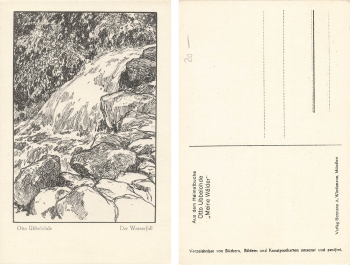 Otto Ubbelohde The Waterfall Artist Card My Forests * ca.1920