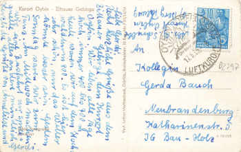 02797 Oybin Zittauer Gebirge Bergwirtschaft o 1955
