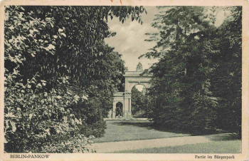 Pankow Berlin Bürgerpark alte Ansichtskarte * um 1920