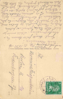 Pankow Niederschönhausen, Berlin, on the Panke river – vintage postcard, c. 1926