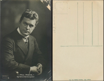 Paul Wiecke Kgl. säschsischer Hofschauspieler, Nr. 375 Hahn Nachfl. Dresden 1908