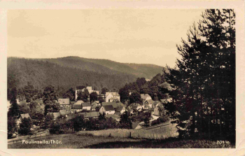 Paulinzella Totalansicht Landpoststempel Paulinzella über Rottenbach o 1957