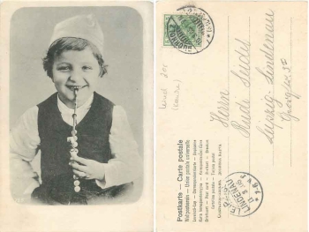 Boy smoking a pipe o 10.3.1905