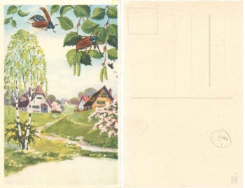 Pentecost may beetle greeting card around 1930