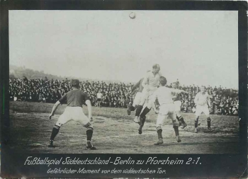 Pforzheim football game South Germany - Berlin around 1920 Large photo 11.5 x 16 cm