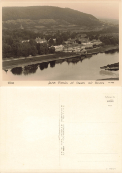 Pillnitz Dresden mit Borsberg * 1950 ​​​​​​​Verlag Hahn-Foto12929